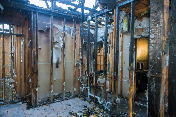 Professional Fire Damage Restoration technician working in Montrose, MN
